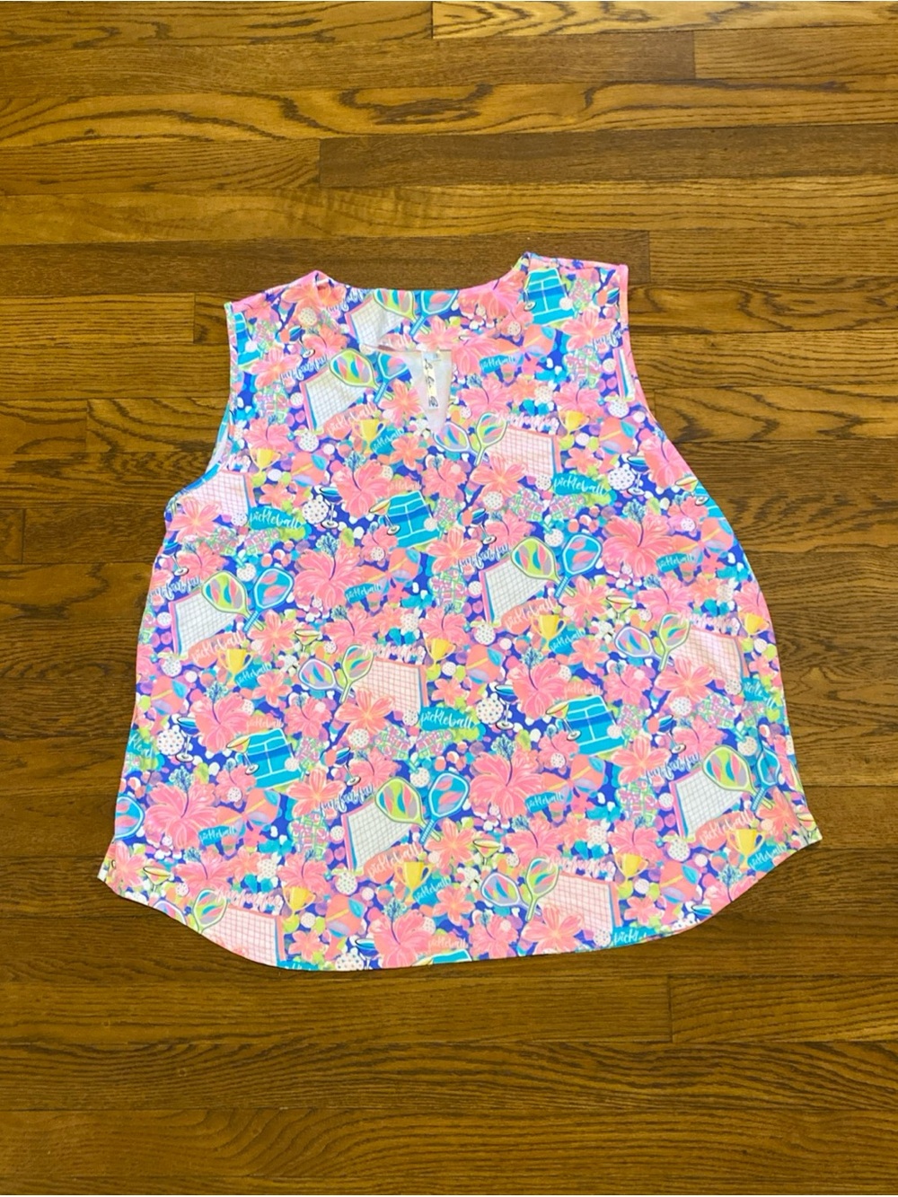 NWOT Lulu B Tank Top 2X Pickleball V-Neck Sleeveless Beachy